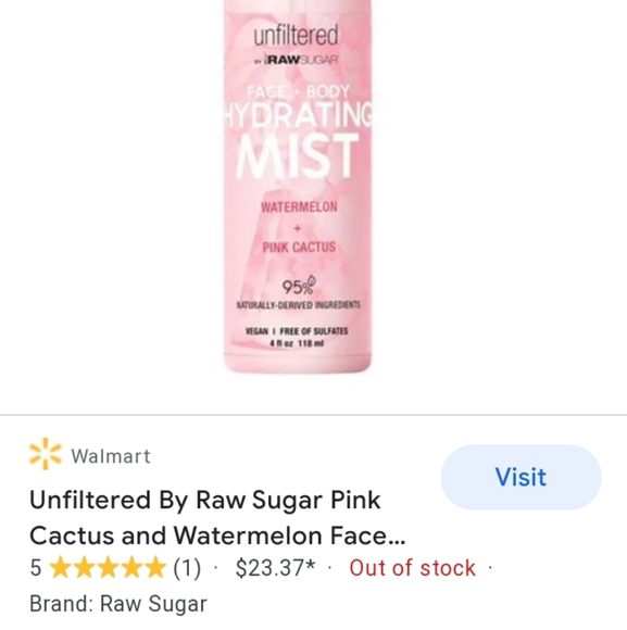 unfilteredRAWSUGARFACE BODYHYDRATINGMISTWATE - Picture 4 of 4